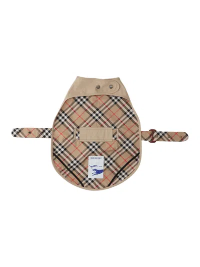 Burberry Dog Coat "check" In Sand