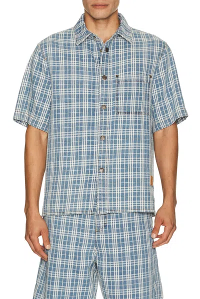 Burberry Donald Short Sleeve Check Denim Shirt In Multi