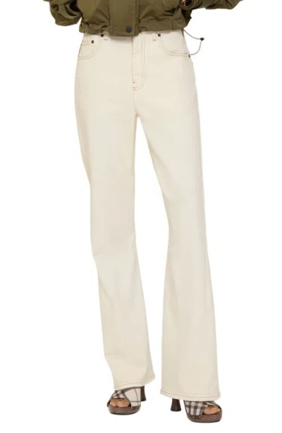 Burberry Donella High Waist Bootcut Jeans In White