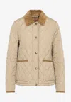 Burberry Doreset Diamond-quilted Jacket In Multi