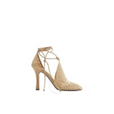 Burberry D'orsay Mesh Tie Pumps In Neutral