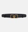 Burberry Double B Leather Belt In Black
