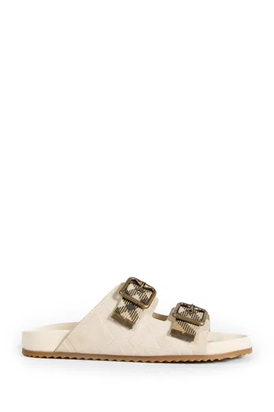 Burberry Double Bouckle Checked Sandals
