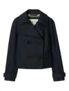 Burberry Double-breasted Belted Cropped Jacket In Multi
