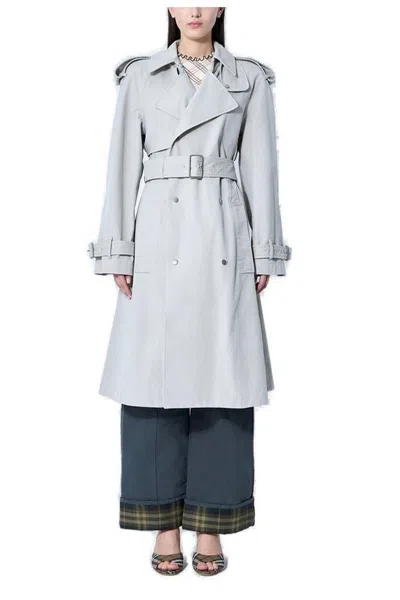 Burberry Trench Coat In Blue