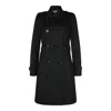 Burberry Double-breasted Trench Coat With Tailored Silhouette In Black