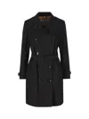 Burberry Double-breasted Cotton Coat In Black