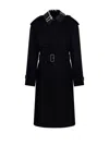 Burberry Detachable-collar Trench Coat In Black