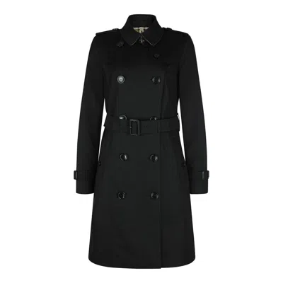 Burberry Chelsea Cotton Trench Coat In Black