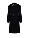 Burberry Detachable-collar Trench Coat In Black