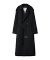 Burberry Long Gabardine Fitzrovia Trench Coat Clothing In Black