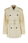 Burberry Short Cotton Gabardine Trench Coat In Calico