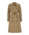 Burberry Women Beige Double-breasted Trench Coat With Matching Belt In Cotton Woman In Neutral