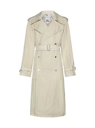 Burberry Double-breasted Belted Trench Coat In Soap