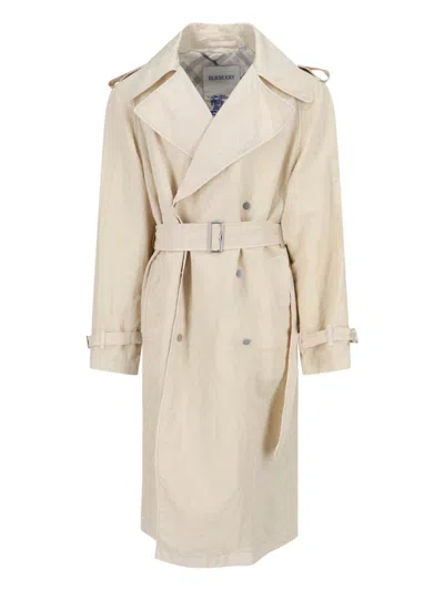 Burberry Double-breasted Belted Trench Coat In Soap