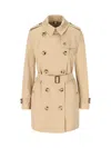 Burberry Women's Short Kensington Heritage Trench Coat In Beige