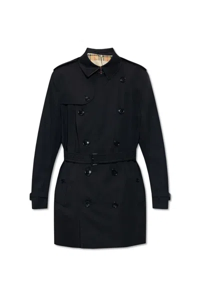 Burberry Double-breasted Belted-waist Trench Coat In Black