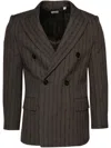 Burberry Men Striped Wool Tailored Blazer In 褐色