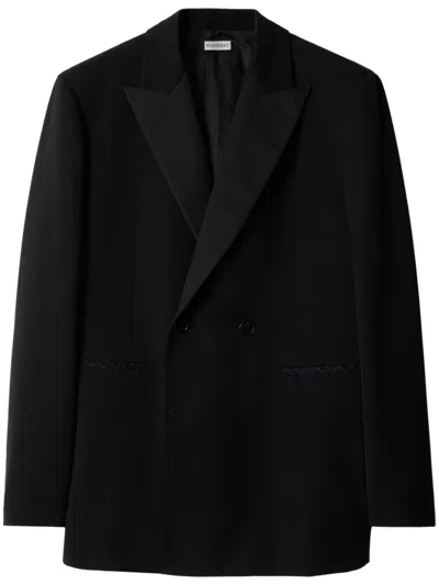 Burberry Double-breasted Blazer In Black
