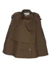 Burberry Women Cotton Check Cape In Brown