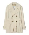 Burberry Belted Double-breasted Short Trench Coat In Nude