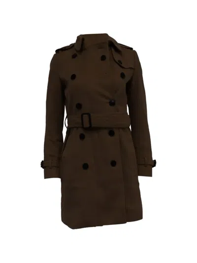 Pre-owned Burberry Double-breasted Coat In Brown