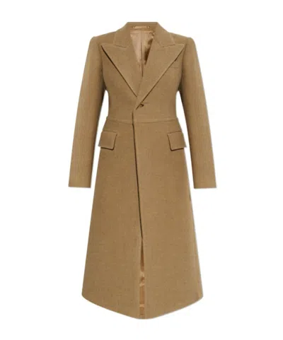 Burberry Double Breasted Coat In Brown