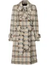 Burberry Double-breasted Coat In Neutrals