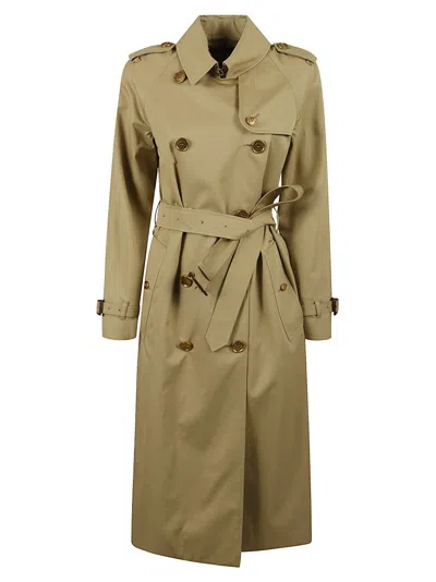 Burberry Double-breasted Cotton Gabardine Trench Coat In Brown