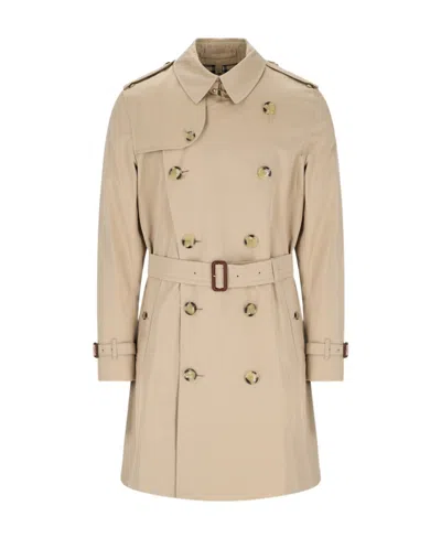 Burberry Cotton Gabardine Trench Coat In Nude