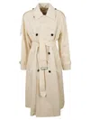 Burberry Double-breasted Cotton Trench Coat In White