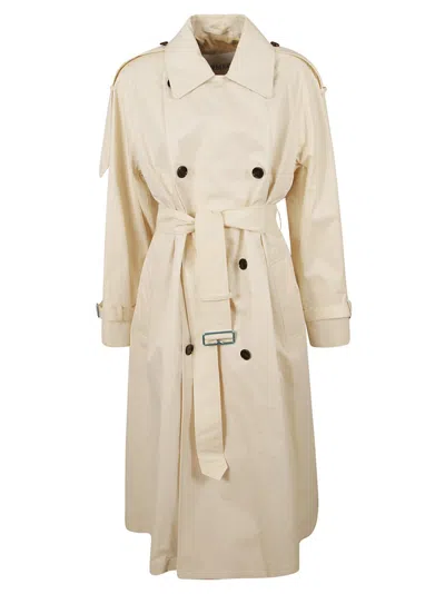Burberry Double-breasted Cotton Trench Coat In White
