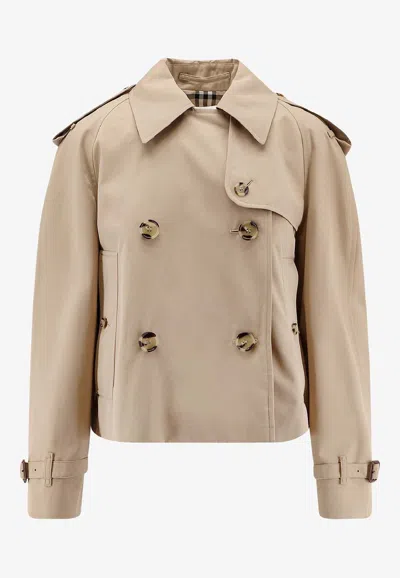 BURBERRY DOUBLE-BREASTED CROPPED JACKET