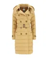 Burberry Double-breasted Down Jacket In Nude
