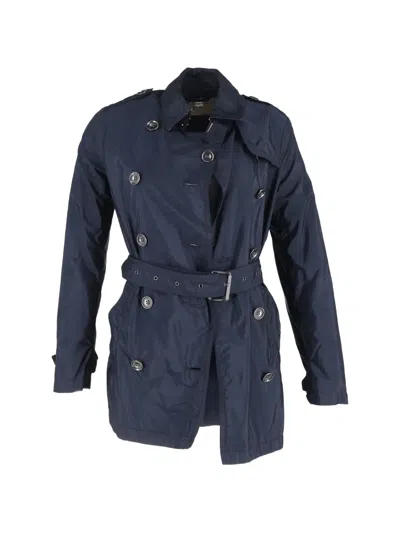 Pre-owned Burberry Double-breasted Jacket In Blue