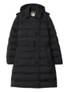 Burberry Double-breasted Kent Long Puffer Coat With Belt In Black