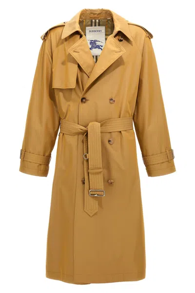 BURBERRY BURBERRY DOUBLE-BREASTED LONG TRENCH COAT