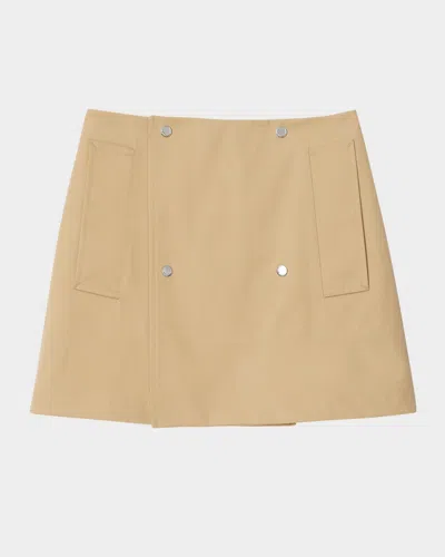 Burberry Double-breasted Mini Skirt In Brown