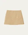 Burberry Bonded Gabardine Trench Mini Skirt In Brown