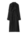 Burberry Double-breasted Silk Trench Coat In Black
