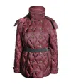 Burberry Double-breasted Slimming Hooded Down Jacket In Red