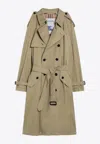 Burberry Double-breasted Trench Coat In Hamper Color In Nude