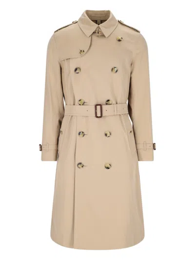 Burberry Double-breasted Cotton Trench Coat In Brown