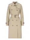Burberry Mid-length Kensington Heritage Trench Coat Women In Beige