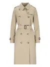 Burberry Mid-length Kensington Heritage Trench Coat Women In Beige