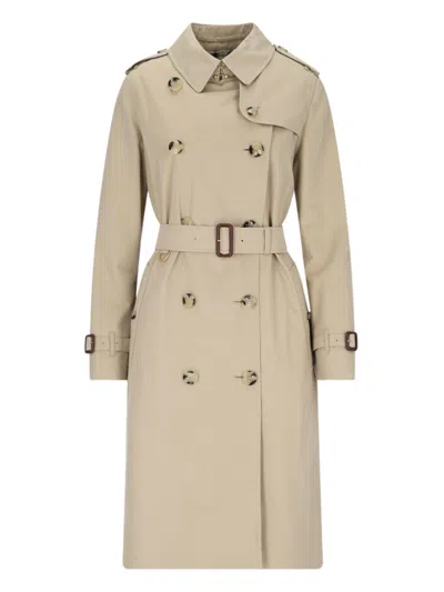 BURBERRY "KENSINGTON" DOUBLE-BREASTED TRENCH COAT