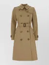 Burberry Double-breasted Trench Coat Belted Waist In Brown