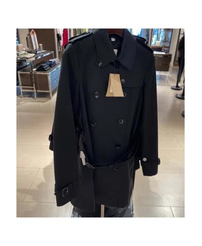 Burberry Double-breasted Trench Coat In Black