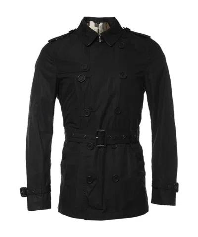 Burberry Double-breasted Trench Coat In Black
