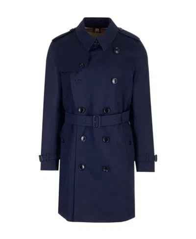 Burberry Kensington Coat In Blue